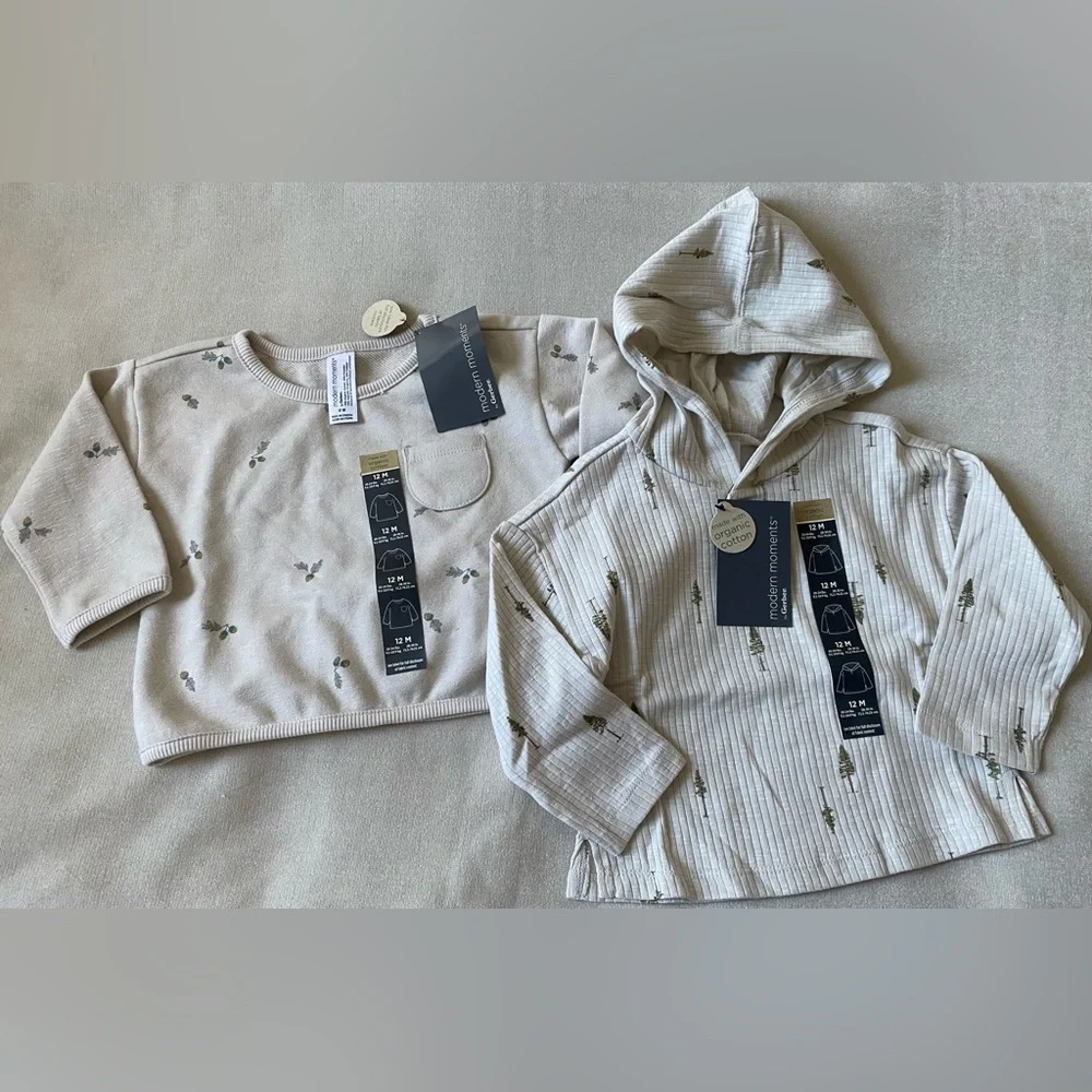 •NWT•Modern Moments by Gerber Long Sleeve Top and Hooded Henley